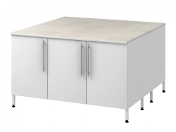 Island Table with Two Metal Support Pedestals 1500 OTKDP