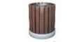 Wooden Cylindrical Trash Bin with Inner Metal Bucket U-1.30