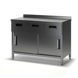 Stainless Steel Food Preparation Table SGDК-2 with Doors and Drawers