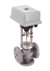 Three-Way Regulating Saddle Valves TRV-3 with Electric Actuator