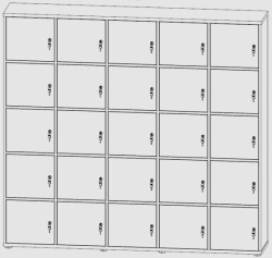 Universal Locker with 25 Compartments, EVL436