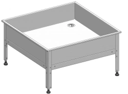 Stainless Steel Shower Tray for Carcass Washing 800x800x400 mm