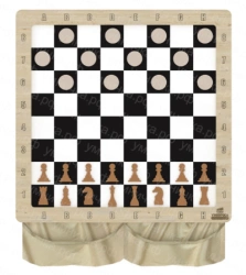 Wall-Mounted 2-in-1 Checkers + Chess Game NI-01