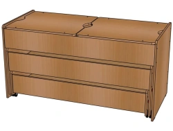 Three-Tier Bed without Nightstand with Two Covers K15