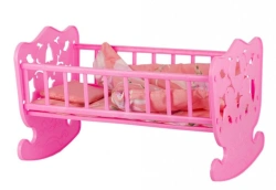 Doll Bed Toy with Bedding Set (48x30 cm) - 4 Pieces