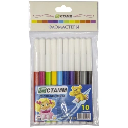 Washable Markers Set "Fun Toys", 10 Colors, Euro Hanging Bag