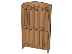 Clothing Rack №2 "Moydodyr", MDF, 10 Compartments/ SHD33