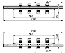 Crossrail with Counterrail for Switch Mechanisms - Project 8307.03.010/-01