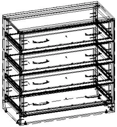 TV Cabinet with 16mm MDF and 0.4mm PVC, Model TV-BK-5.9.01-01