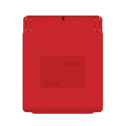 Panel Socket with Grounding 16A, 250V~, IP54, Red/Red, Art. 231.44