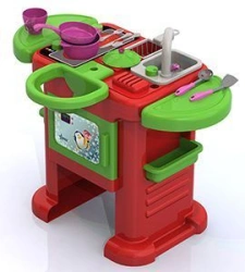 Magical Housewife Kitchen Set No. 2 (54 cm Kitchen + Dish Set + Doll Seat)