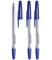 Optimized Ballpoint Pen with Blue Ink - Hexagonal Body