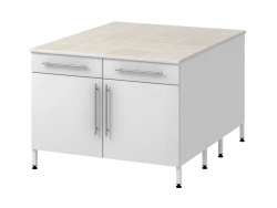 Island Table with Two Metal Support Cabinets 1200 OTYAKp