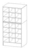 2-Module File Cabinet with 21 Drawers