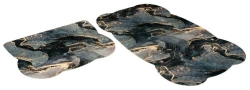 SHAHINTEX SILK PHOTOPRINT Bathroom Mats Set "Black Marble" 50x78+50x39