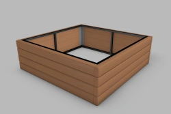 Square Planter with Metal Frame - Polymer Sand Composite