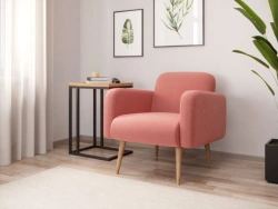 Wilber Armchair in Light Pink, UNI IDEA 1031 Fabric, Model LD.306010.000