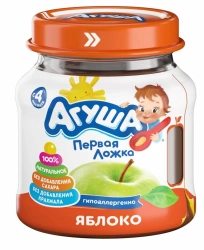 Homogenized Apple Puree "Agusha" 100g Glass Jar