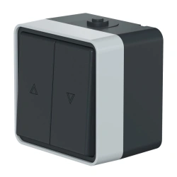 Caduceus Aling Protecta Two-Way Switch for Open Wiring 10A 250V IP55 Anthracite Gray
