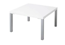 White Laminated MDF Coffee Table with Metal Frame