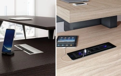 Conference Tabletop with Cable Channel Cutout 200x110x3.6, "Born Optima" B 309