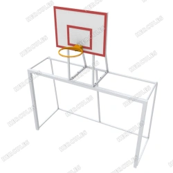 Outdoor Anti-Vandal Basketball Stand with Mini Football Goals