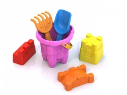 Sand Play Set #105 with Bucket, Shovel, Rake, and Molds