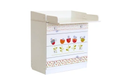 Polini Kids Simple 1580 Changing Table, Sleepy Kittens, White, Code 0001288.9.7