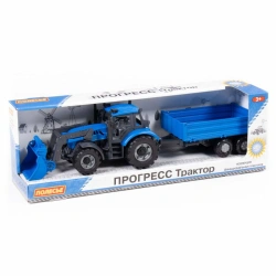 Detailed Toy Tractor with Dump Trailer and Inertia Bucket - Progress Model 91819