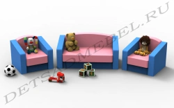 Lada Soft Furniture Set - 3 Pieces with Armchairs and Sofa
