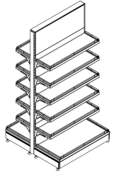 Double-Sided Straight Display Rack for Store ST1-OS