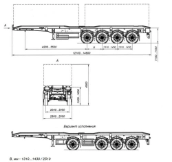 Four-Axle Container Trailer AM9454-34S with CEYLAN AS-1210-225-ST-OV Axles, 12 Ton Capacity