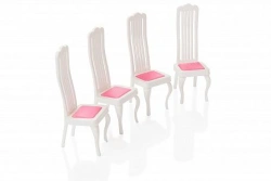 Elegant White Doll Chairs with Fabric Seats