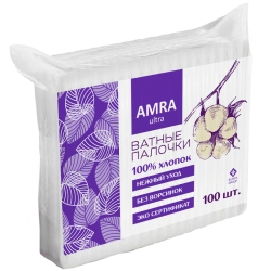 100% Cotton Hygienic Cotton Swabs for Cosmetic Use AMRA