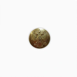 Golden Metallic Uniform Button with 14mm Diameter and Emblem