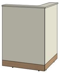 Wooden Corner Module for Administrator Desk - Rio Reception Set