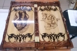 Carved Backgammon Board 20x40 cm