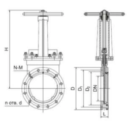 Flanged Shut-off Slide Valve ZSH DN 50-2000 PN 1.0-1.6 MPa