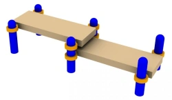 Dual-Level Horizontal Gymnastics Bench for Arm Flexion and Extension Tests