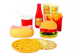 Fast Food Play Set - Burger, Hot Dog, Pizza, French Fries, Condiments