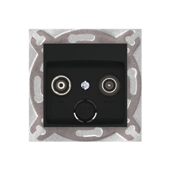 Caduceus Aling Prestige Hidden Installation TV/FM Socket, Black (Soft Touch), Art. 6012P.E1