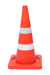 Combined Signal Cone 510 mm with White Matte and Reflective Stripes KС-2.6