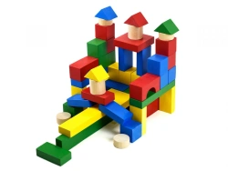 Wooden Children’s Construction Set – From Birth to School, 52 Pieces
