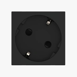 CADUCEUS ALING HIDE Modular Socket with Grounding, 16A, 250V, 45 Degrees, Black