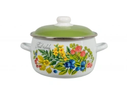 Deep Spherical Enamelled Steel Cooking Pot 2L, 3L, 4L, 5.5L