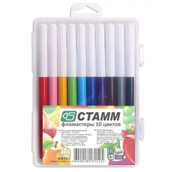 Washable Markers "Summer Fruits" Set, 10 Colors, Plastic Case