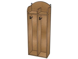 Clothes Organizer No. 1 "Moidodyr", Plywood (Paint), 2 Compartments/ SHD47