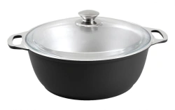 5L Aluminum Cast Casserole with Glass Lid - Kukmara