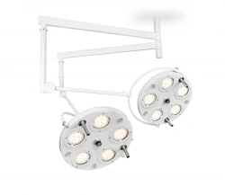 Medical LED Surgical Light Dual Dome Ceiling Mount