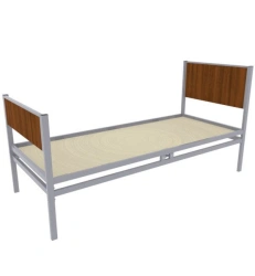 Metal Army Bed with Wooden Backrests Model KM6F